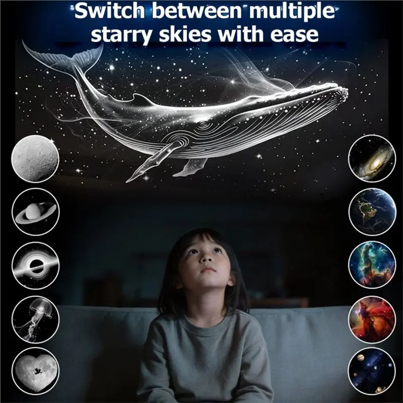 TFORU-Portable Mini LED Star Projection Lamp 2 In 1 USB Projector Night Light Wall Lamp Voice Controlled