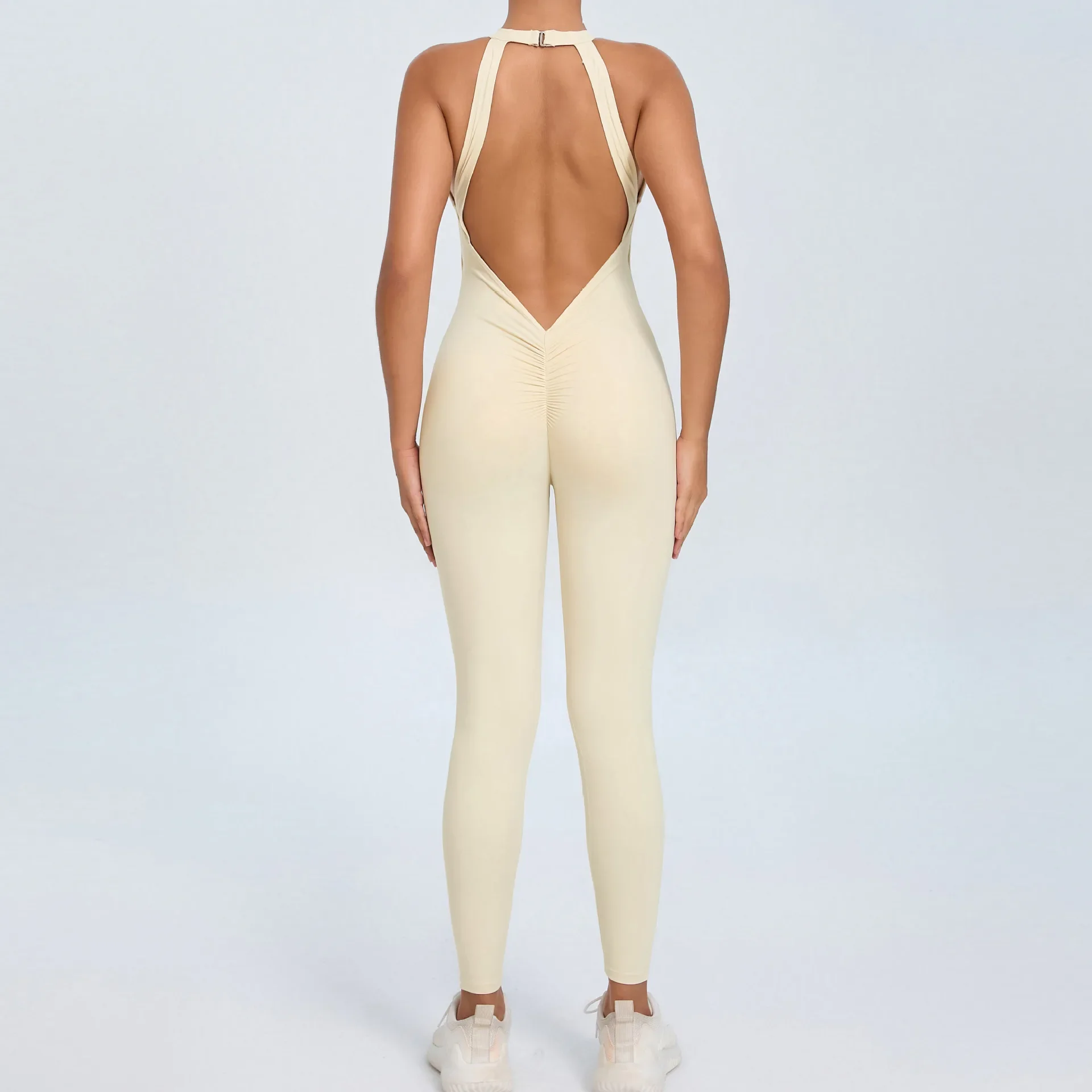 

Sporty Jumpsuit Padding Fitness Overalls Women Tracksuit 2025 Yoga Clothing Push Up Gym Mono Deportivo Mujer Beige Black Coffee