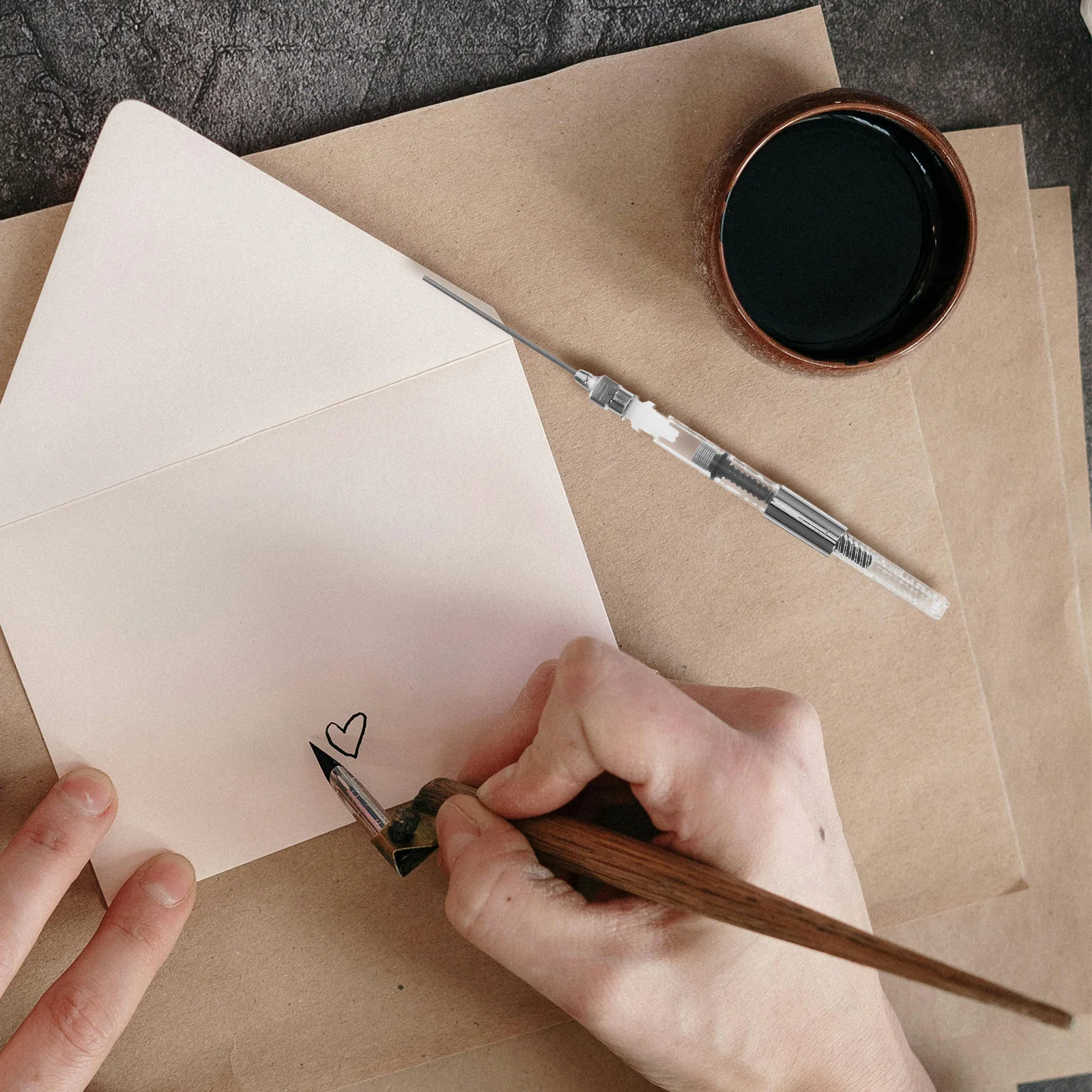 10 قطعة أداة إعادة تعبئة قلم حبر ممتص دقيق الحبر ملء مساعد الفولاذ المقاوم للصدأ القلم محول الحبر الكتابة #3