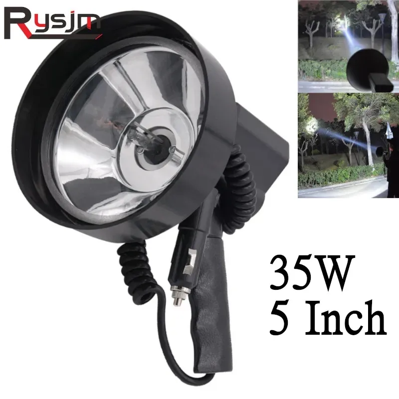 5 Inch 35W Xenon Lamp Super Bright LED Searchlight Emergency Light for Outdoor Camping Handheld Hunting Lights Ship From Russia