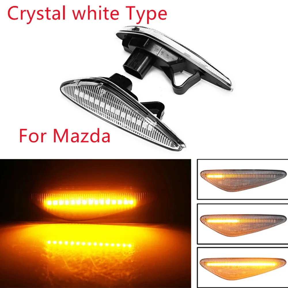 2pcs LED Dynamic Turn Signal Sequential Blinker Light For Mazda 6 Mazda6 GH Mazda5 CW Premacy RX-8 MX-5 Fiat 124 Spider