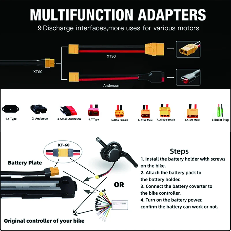 36 В 48 В 52 В E велосипед cham rider Аккумулятор 20ah 30ah 40ah 50ah Электрический велосипед Аккумулятор Hailong 60v 72v Bafang 750w 1500w 2000w