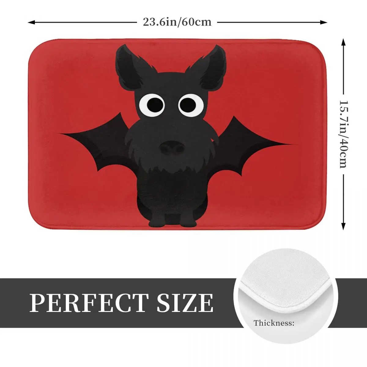 Scottish Scottie Terrier Dog Halloween Fancy Dress Costume Anti-slip Doormat Floor Mat Carpet Rug for Home Bedroom Footpad Mats