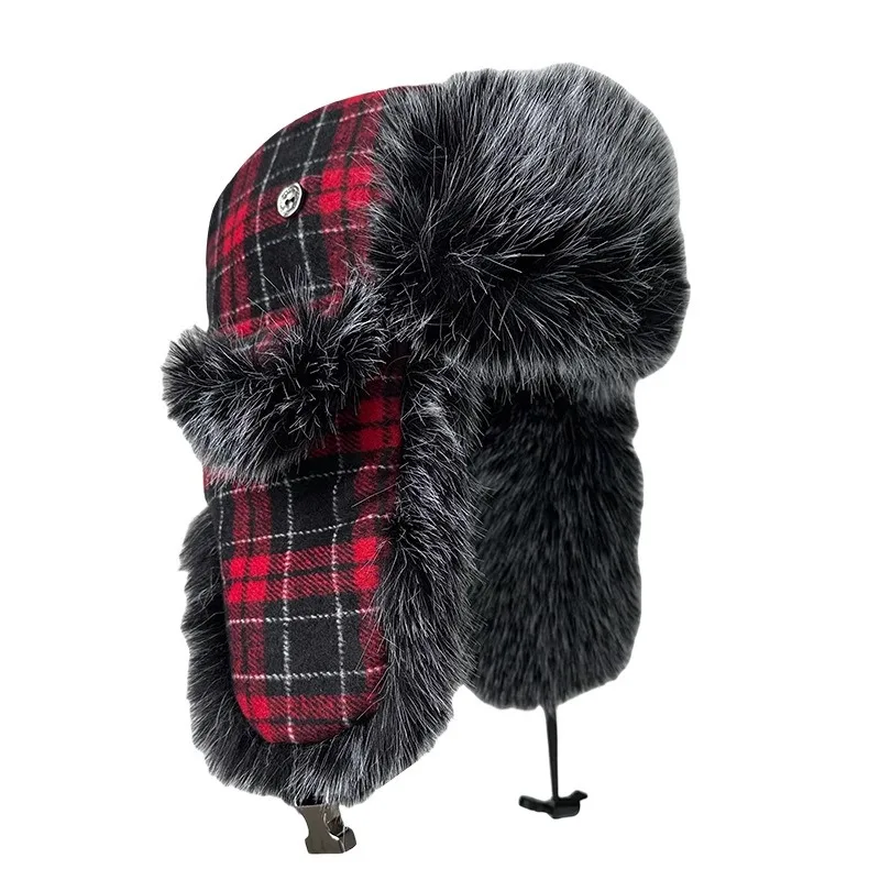 Autumn Winter Warm Trapper Hat for Outdoor Ski Thick Pilot Cap Ear Flap