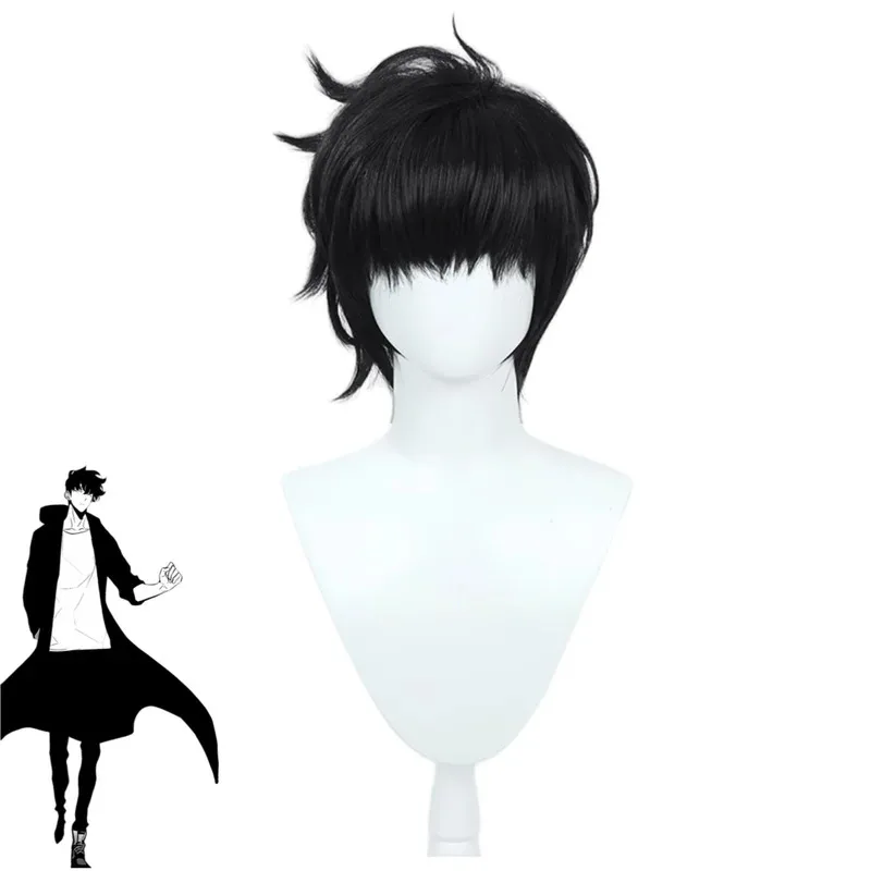 أنيمي سولو التسوية الموسم 2 جين وو سونغ تأثيري حلي Chugong H-goon الأسود خندق معطف تي شيرت شعر مستعار رجل امرأة هالوين الدعاوى #6