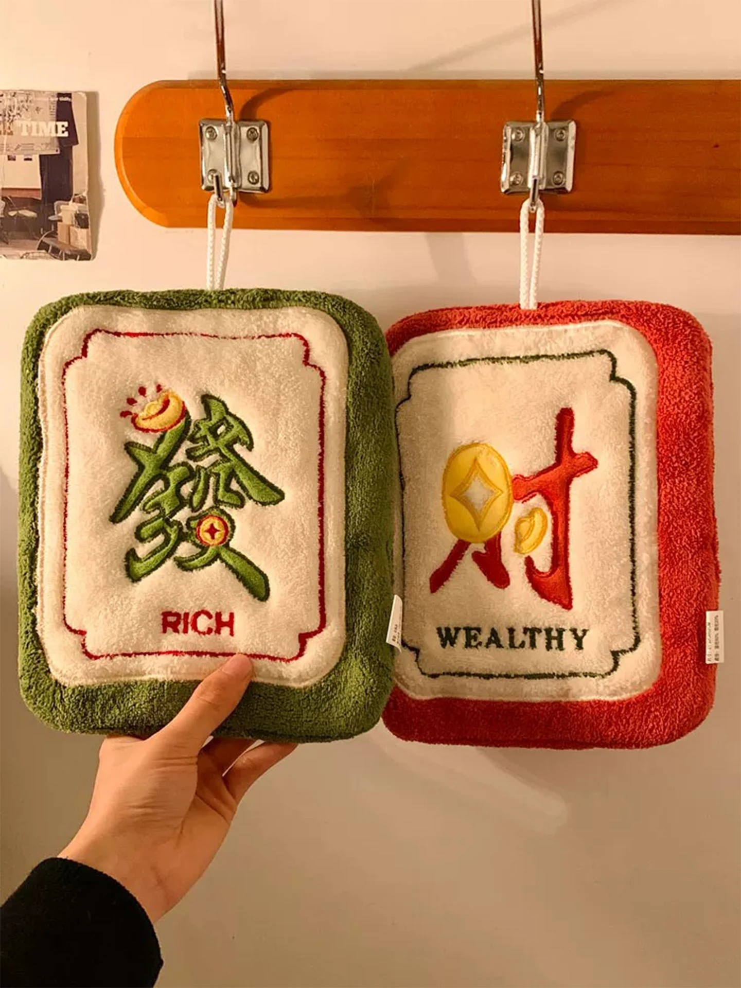 

Thiened Coral Fce Kitchen Towel Qui Drng Hanging Hand Towel for Batoom And Kitchen Brand New High Quali