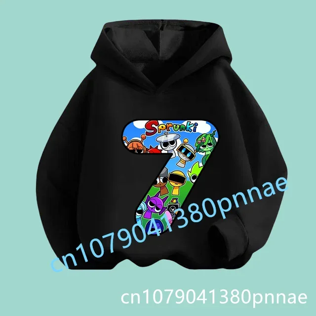 

Funny Long Sleeve Sprunki Incredibox Game Anime Sweatshirt Hots Sales Sprunki Cartoon Number Hoodies Kids 1 To 9 Birthday Hooded