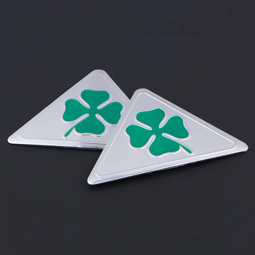 2pc green Clover delta Car Side Fender Emblem Wheel Center Hub Cap Badge Sticker for Alfa Romeo Giulietta Giulia SpiderGTstyling