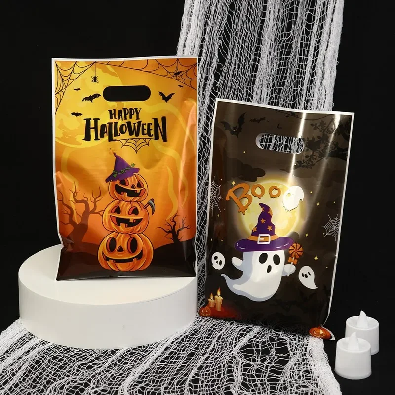 10/20/50 Stück Süße Geister-Kürbis-Halloween-Süßigkeitentüten, Partytüten mit Griff, Trick-or-Treat-Halloween-Geschenktüten – Detail 2