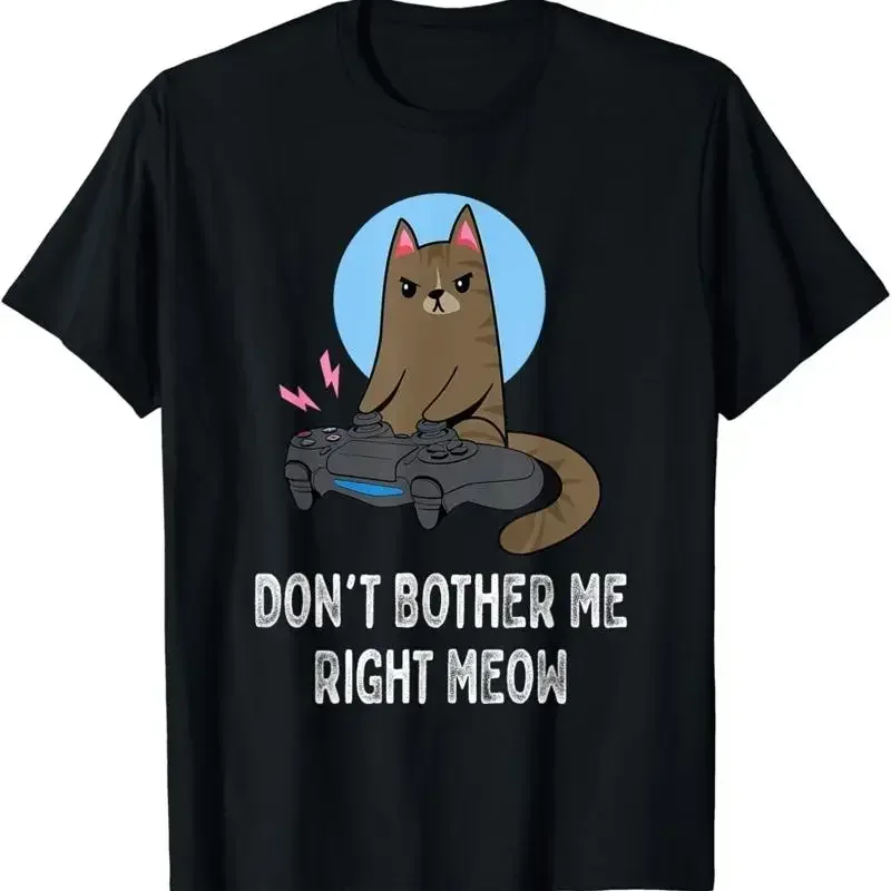 Don't Bother Me Right Meow Funny Video Gamer Cat Lover T Shirt
