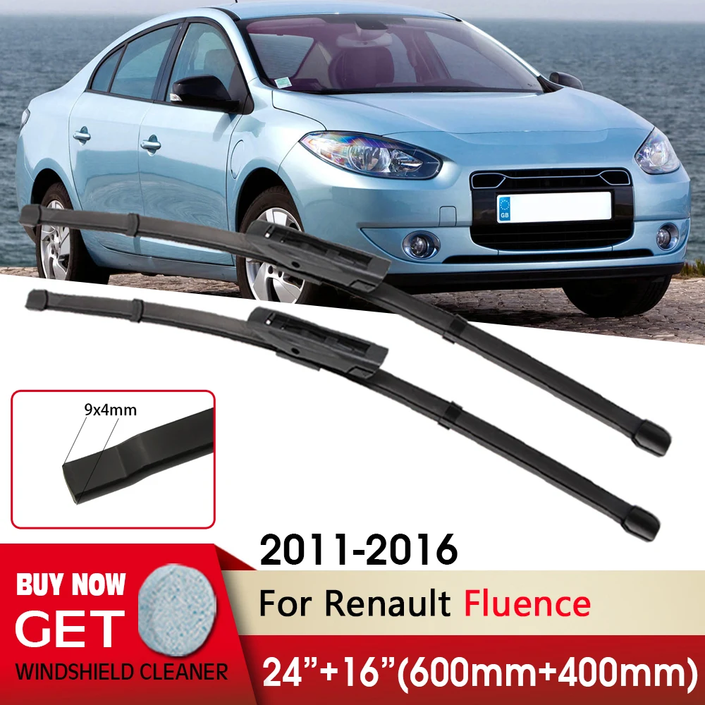 

Car Wiper RHD & LHD Front Wiper Blades 24"+16" For Renault Fluence 2011-2016 Fit Bayonet Arm Windshield Windscreen Front Window