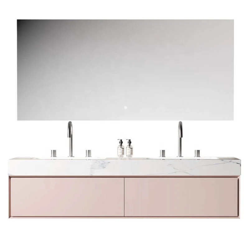 DUTRIEUXLuxury Modern Washroom Waterproof Storage 60 Inch Cabinet Floating Double Sink Bathroom Vanities