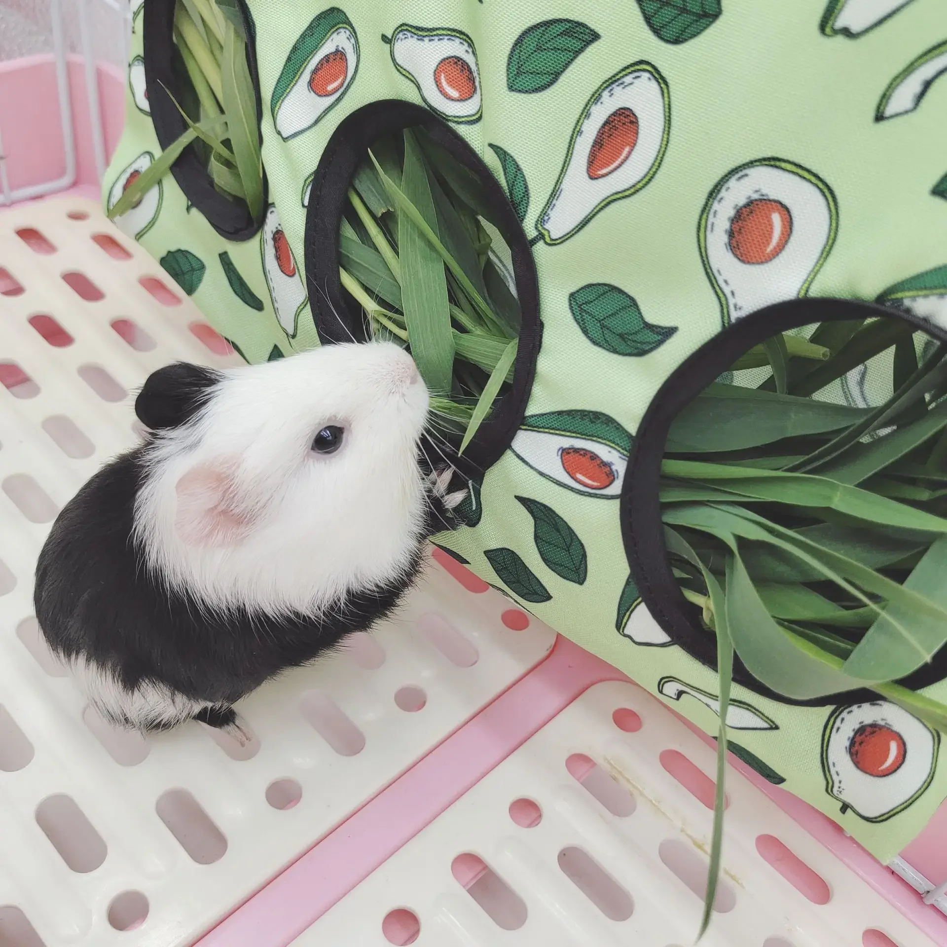 2/3 Holes Hanging Hay Bag for Bunny Guinea Pigs Small Animal Feeder Rabbit Food Dispensers Bag Cage Accessories Pet Feeding Bag