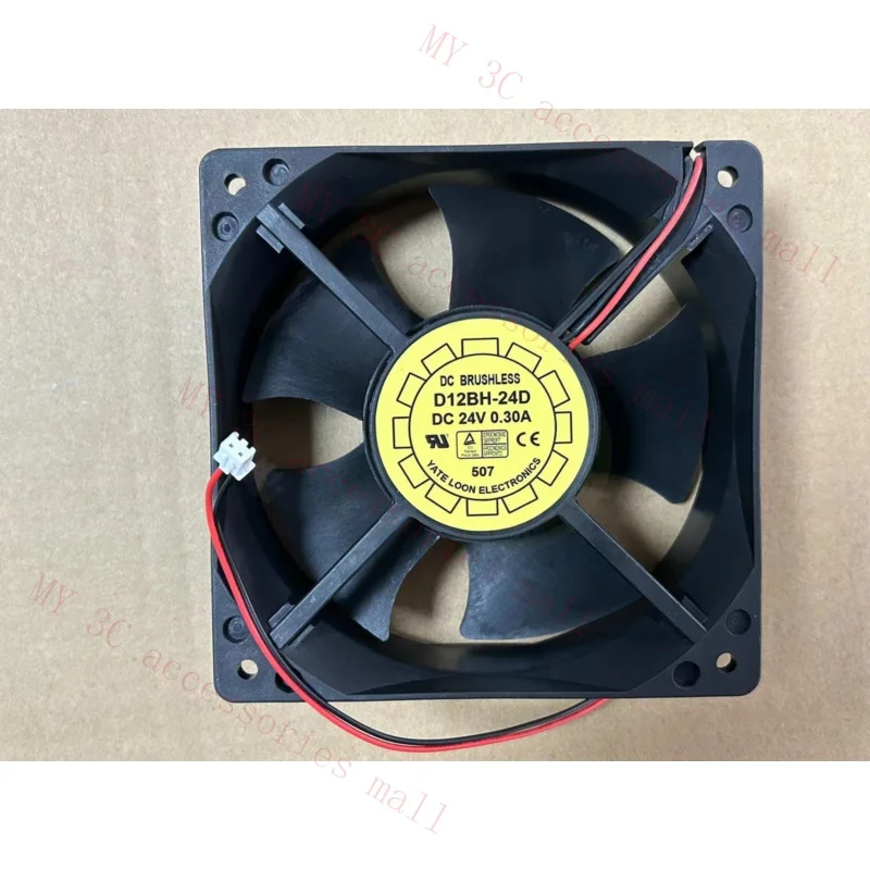 1pc FOR YATE LOON D12BH-24D fan 24(V) 0.30(A) 2wire 120*120*38MM