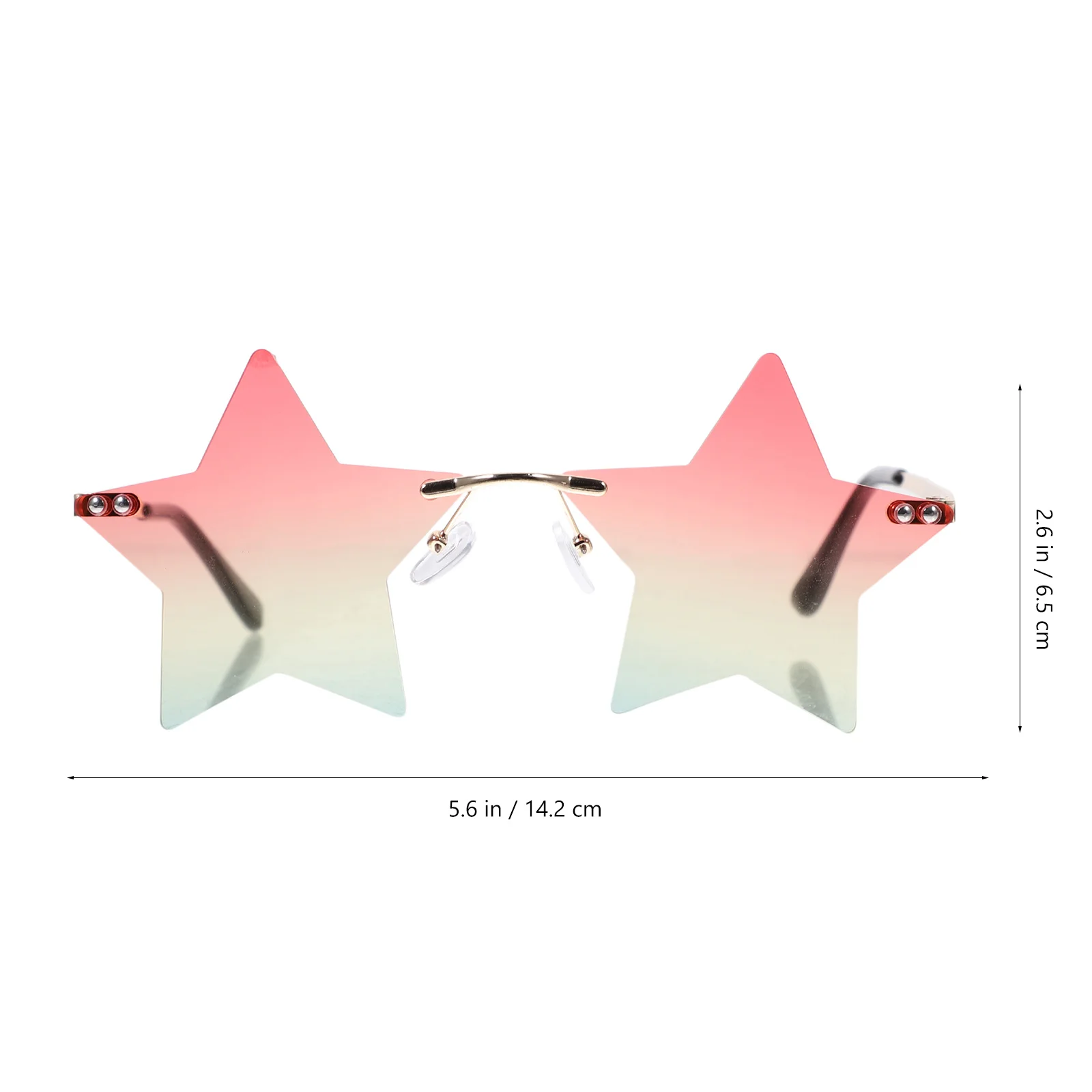 

1Pair Sun Glasses Rimless Design Stylish Gradient Lenses Uv Protection Party Beach Travel Cool Frameless Shades for Adults