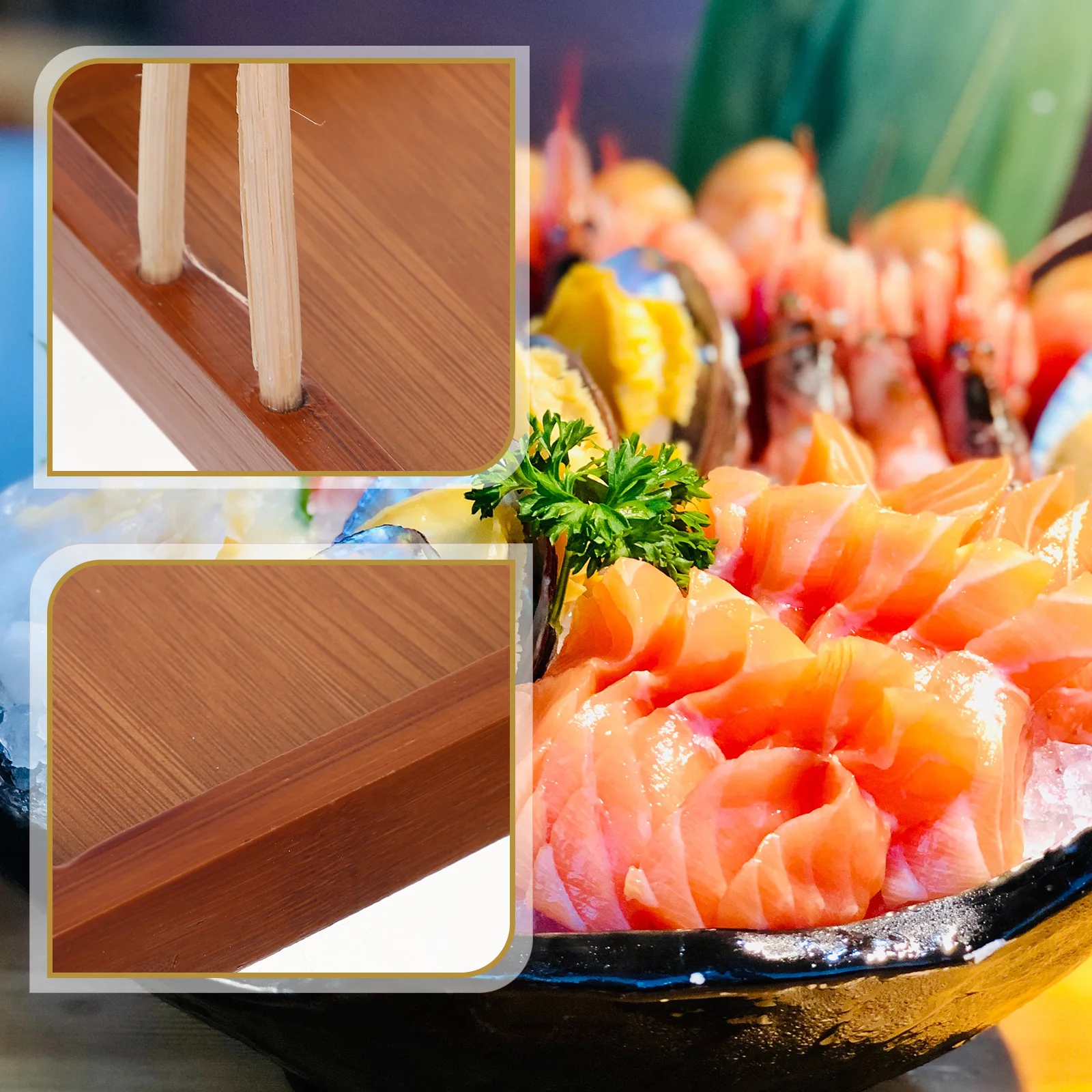 

Wood Sushi Plate Japanese Style Tray Sturdy Compact Easy Clean Reusable for Kitchen Restaurant Hotel Family Activities Sushi