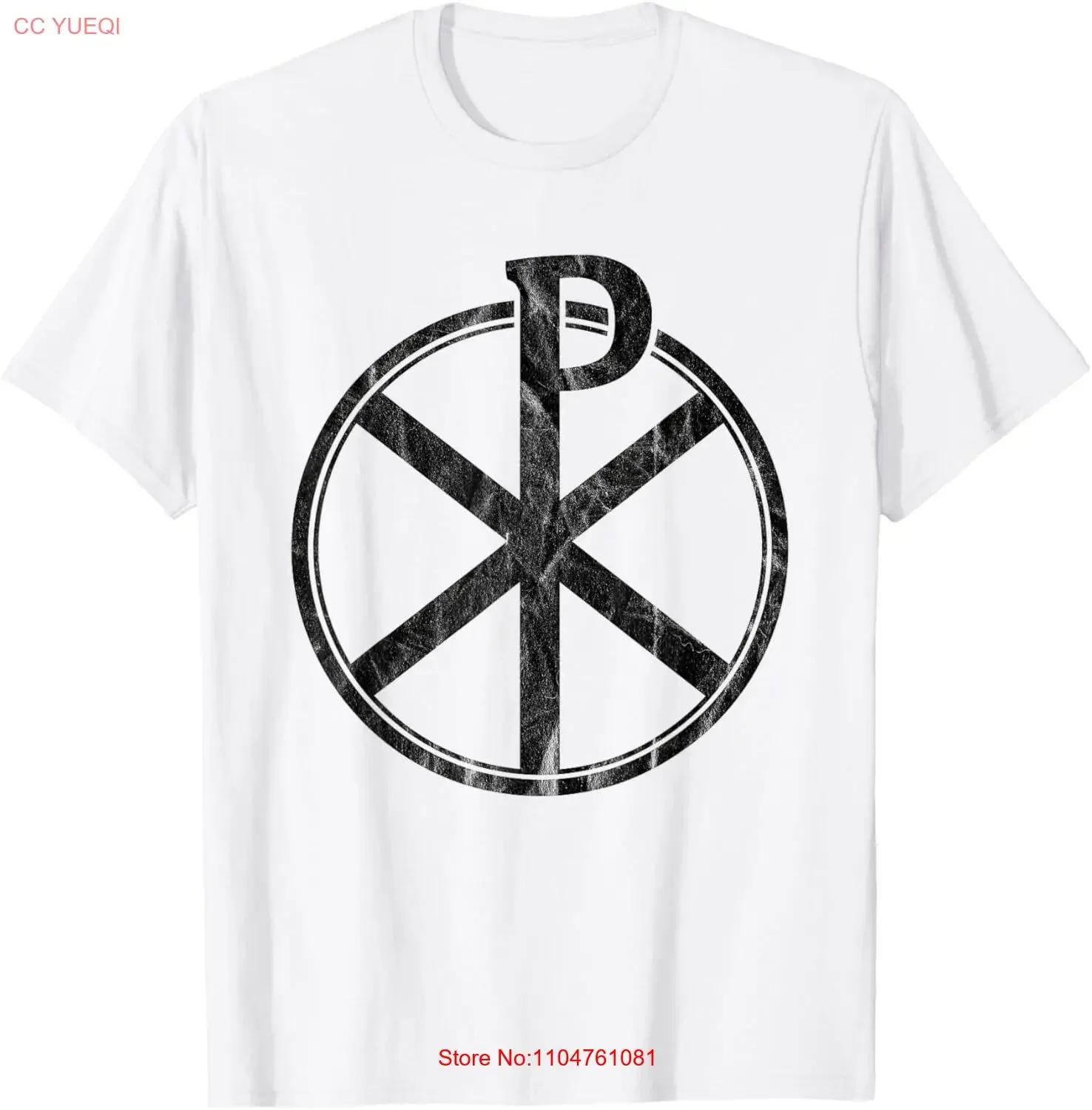 Das Chi Rho Kreuz Jesus Christus Symbol v3 Vintage T-Shirt Vintage Washed Top für den Alltag Unisex Soft Homme Stretched