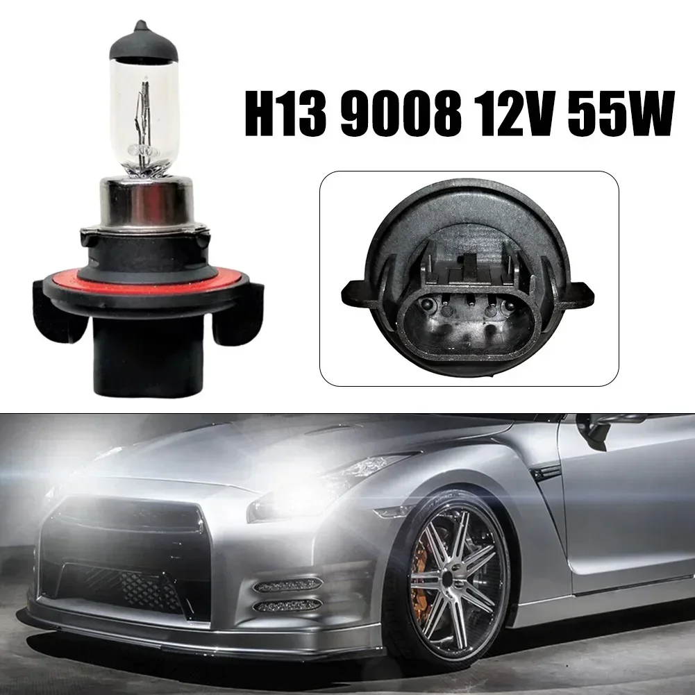 H13 9008 12V 55W Halogen Light Bulb White Quartz Headlight Bulbs Car High Beam Lamps Daytime Running Light