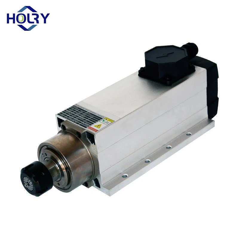 2025 Low Noise Square flanged 220V 380V  300Hz 400Hz High Speed 18000RPM 24000RPM CNC Machine 3.5KW ER25 Spindle Motor