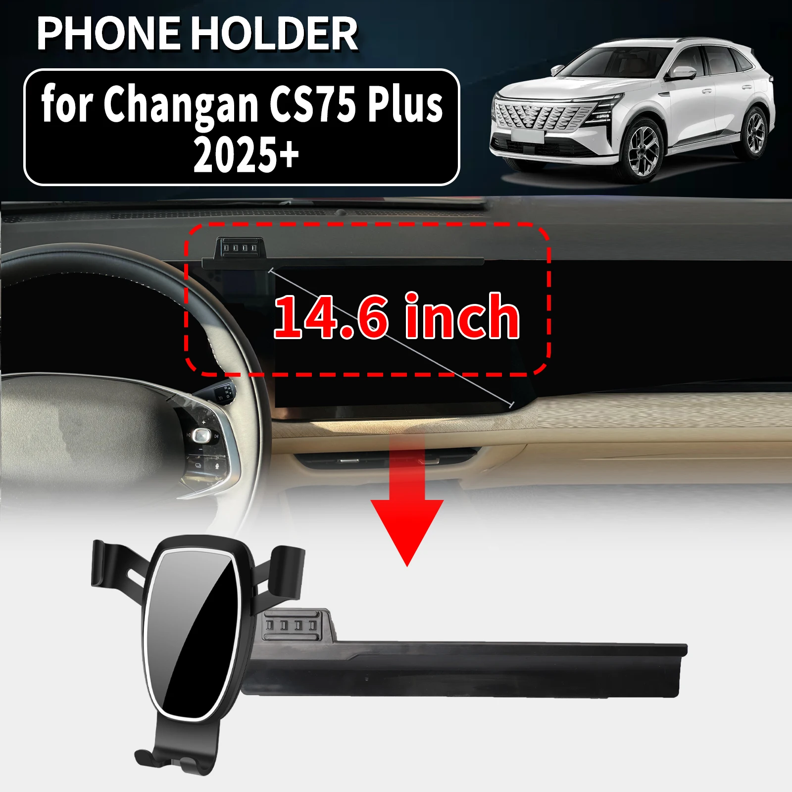 

for Changan CS75 Plus IV 2025 2026 2027 Vehicle-Specific Phone Holder Mount Car GPS Stand Easy Fix Auto Accessories