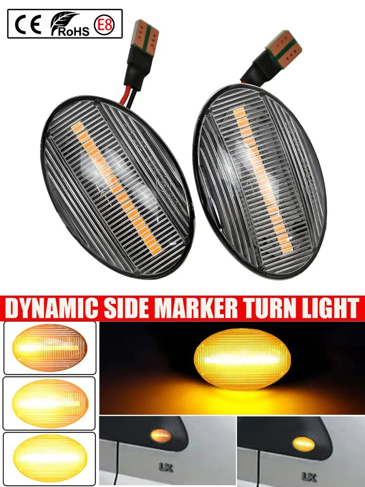 Dynamic Side Marker Turn Light LED Flowing Turn Signal Lamp Indicator Light For Ford Fiesta MK1 MK3 MK4 MK6 MK7
