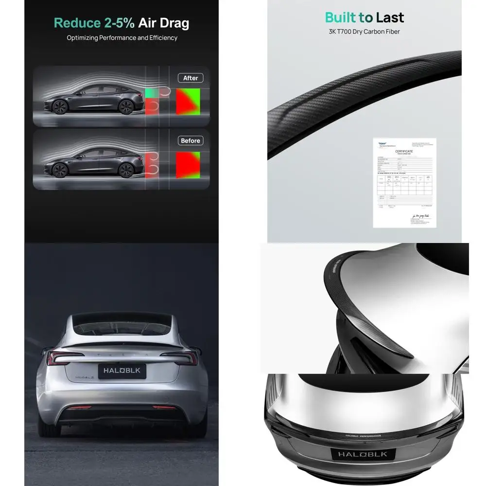

Performance Carbon Fiber Rear Spoiler Designed for Tesla Model 3 (2024-2025) Accessories, Ultralight Genuine 3K Carbon Fiber Rea