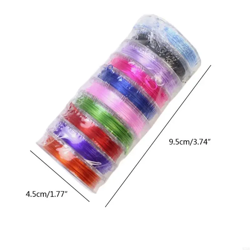 M76B 10 Rolls 150m Crystal String 0.8mm Handmade Thread Elastic String Line Stretchy Bracelet String Bead Cord for Beading