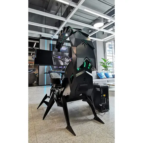 Scorpion Chair Imperator Works Cluven Recliner Office Home Office Gaming Cockpit Workstation for 3 Monitors