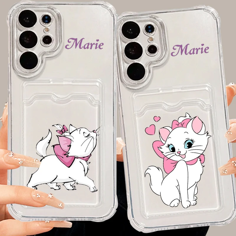 Disney The Aristocats Cartoon For Samsung A73 A72 A54 A71 A52 A53 A32 A22 A14 A13 A23 5G Photo Card Bag Transparent Back