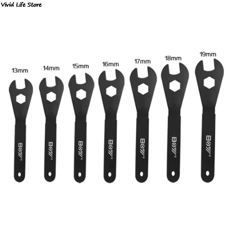 Carbon Steel Bicycle Spanner Wrench Spindle Axle Bicycle Fit for 13mm 14mm 15mm 16mm 17mm 18mm 19mm Cone Bike Repair Tool