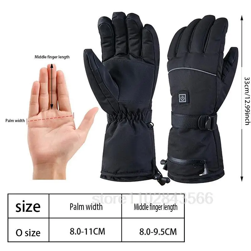 Gants thermiques électriques imperméables, mitaines métropolitaines, chauffe-mains, cyclisme, moto, vélo, ski, extérieur, hiver, 506