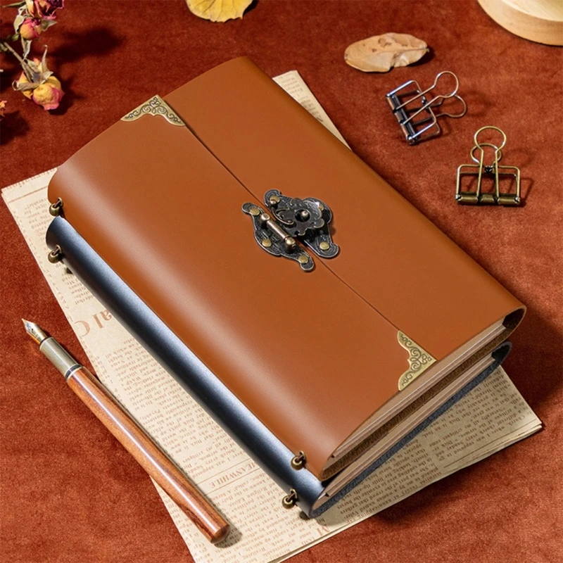 빈티지 PU 가죽 빈티지 노트, 일기 메모장, 나선형 문학 노트, 책 종이, 교체 가능한 저널 플래너, 문구 선물