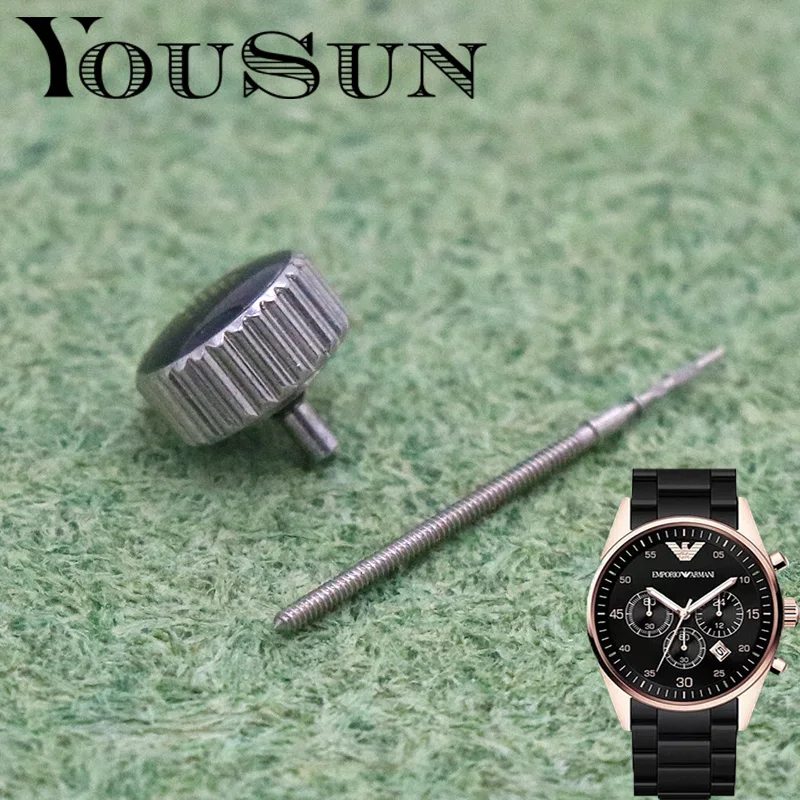 Accesorios de reloj Botón de tiempo de ajuste de corona 7MM para Armani 5890 5905 5983 herramientas de piezas 1pc