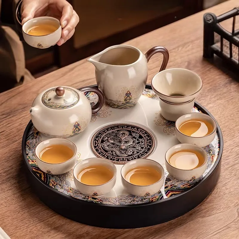 Table Decorative Tea Tray Bar Serving Accessories Ceremony Round Desk Small Tea Tray Kitchen Plate Bandejas Home Decorationgs
