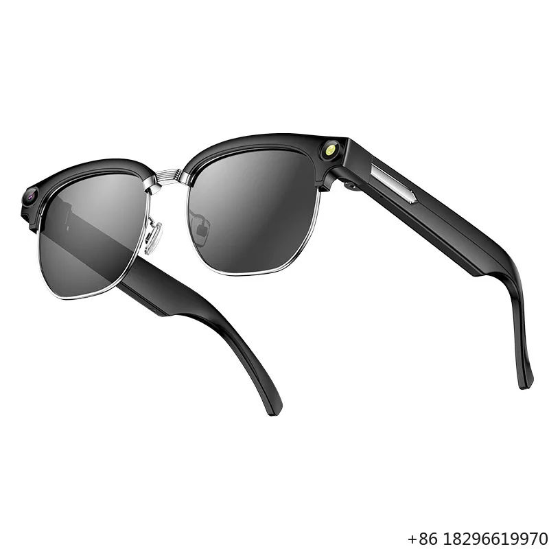 AI Smart Glasses With AR Function Magnetic Charging Touch Button Real Time Translation Voice Control Eyewear