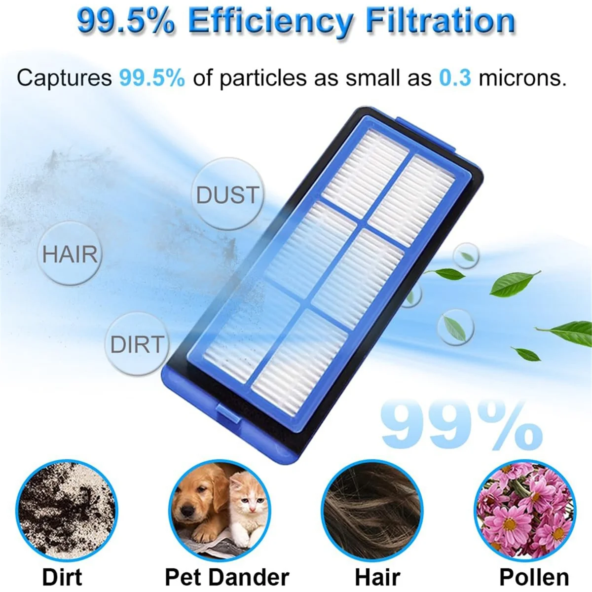 HIWS لـ RoboVac 30C MAX/G30 Edge/11S Max/15C Max/G30/G30 MAX/G30 مكنسة كهربائية هجينة فرشاة جانبية رئيسية مرشحات HEPA #4