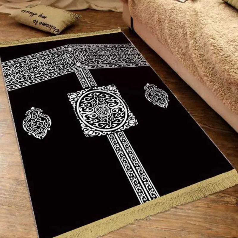 High Quality Arab Ethnic Pilgrimage Blanket Soft Plush Thickened Jacquard Carpet Worship Blanket for Party Favors 80*120cm