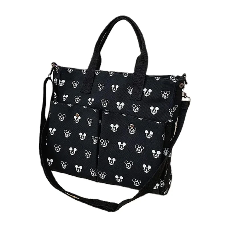 

MINISO Canvas Shoulder Bag for Women Girls Large Capacity Designer Luxury Handbags and Shoulder Bag Mickey Mouse Print