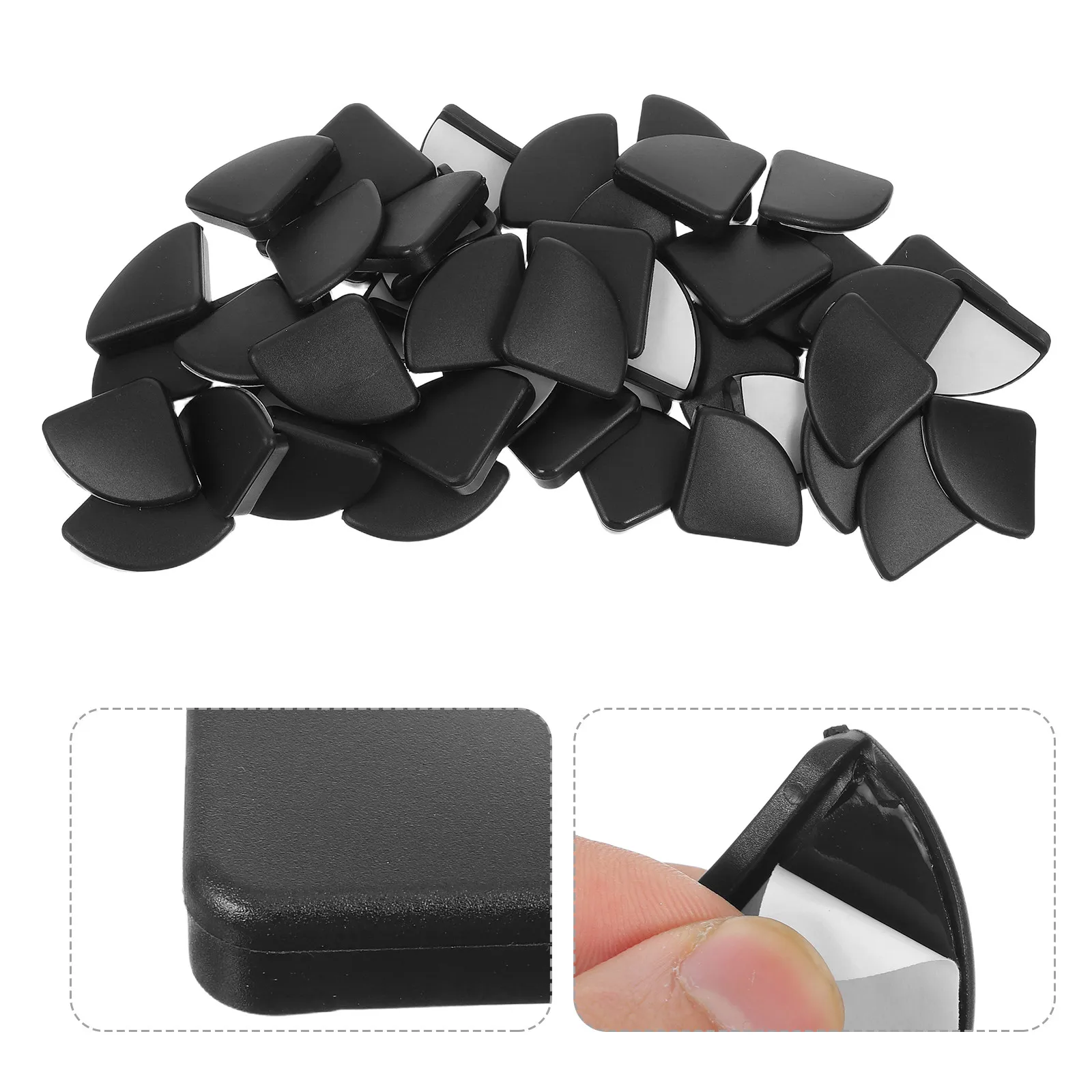 50Pcs Window Corner Protectors Fan-Shaped Plastic Edge Guards Peel Stick Child Safety Corner Guards Furniture Table Glass Door