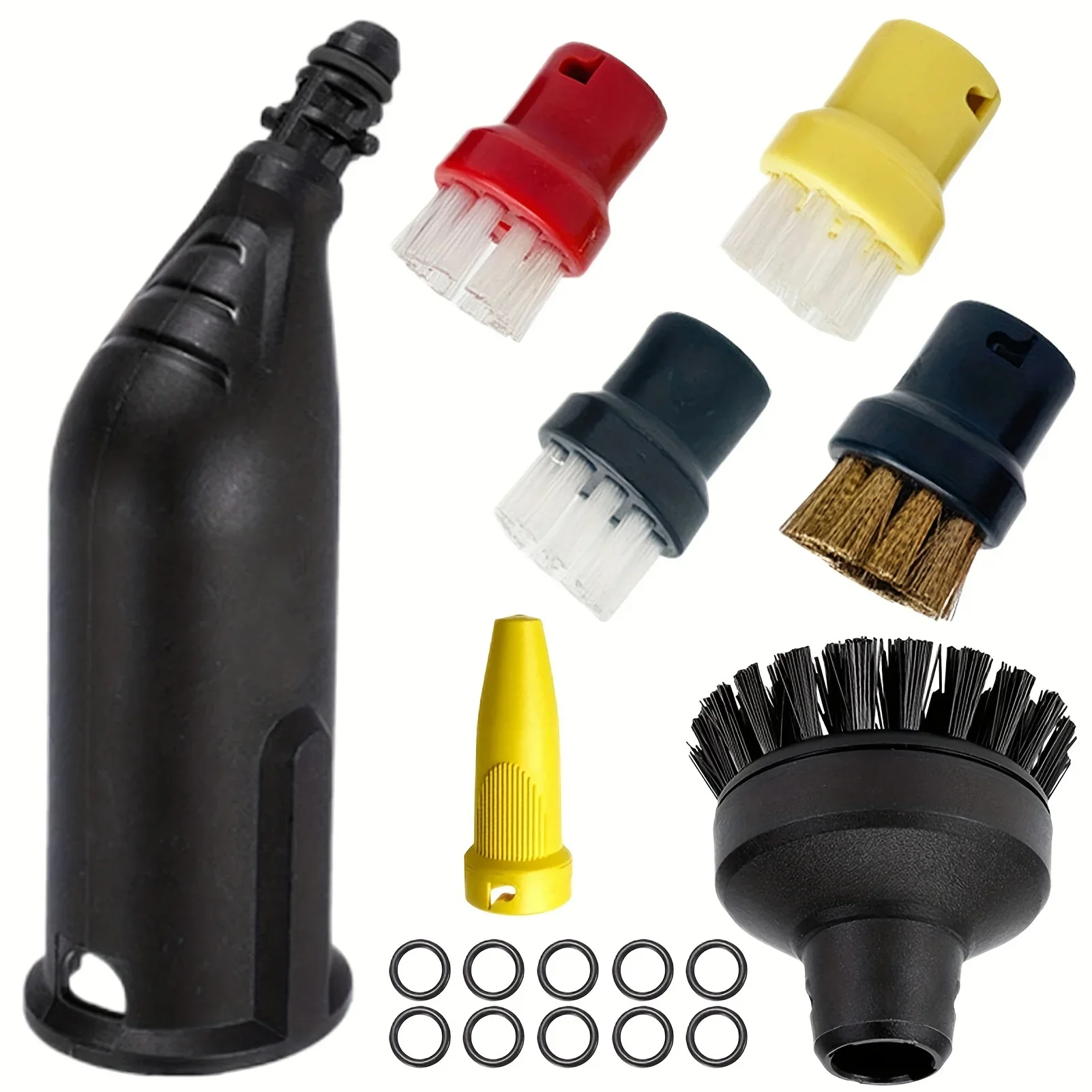 Steam Cleaner Accessory Kit with Plastic Brushes Nozzles Compatible with Karcher SC2 Steam Mop Replacement Parts