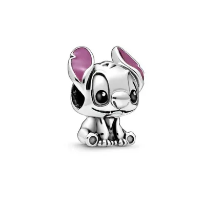 Disney Stitch Toy Cartoon 925 Sterling Silver Winnie The Pooh Stitch Charm Pendant Fit Bracelet Original Women Jewelry Gift Toy