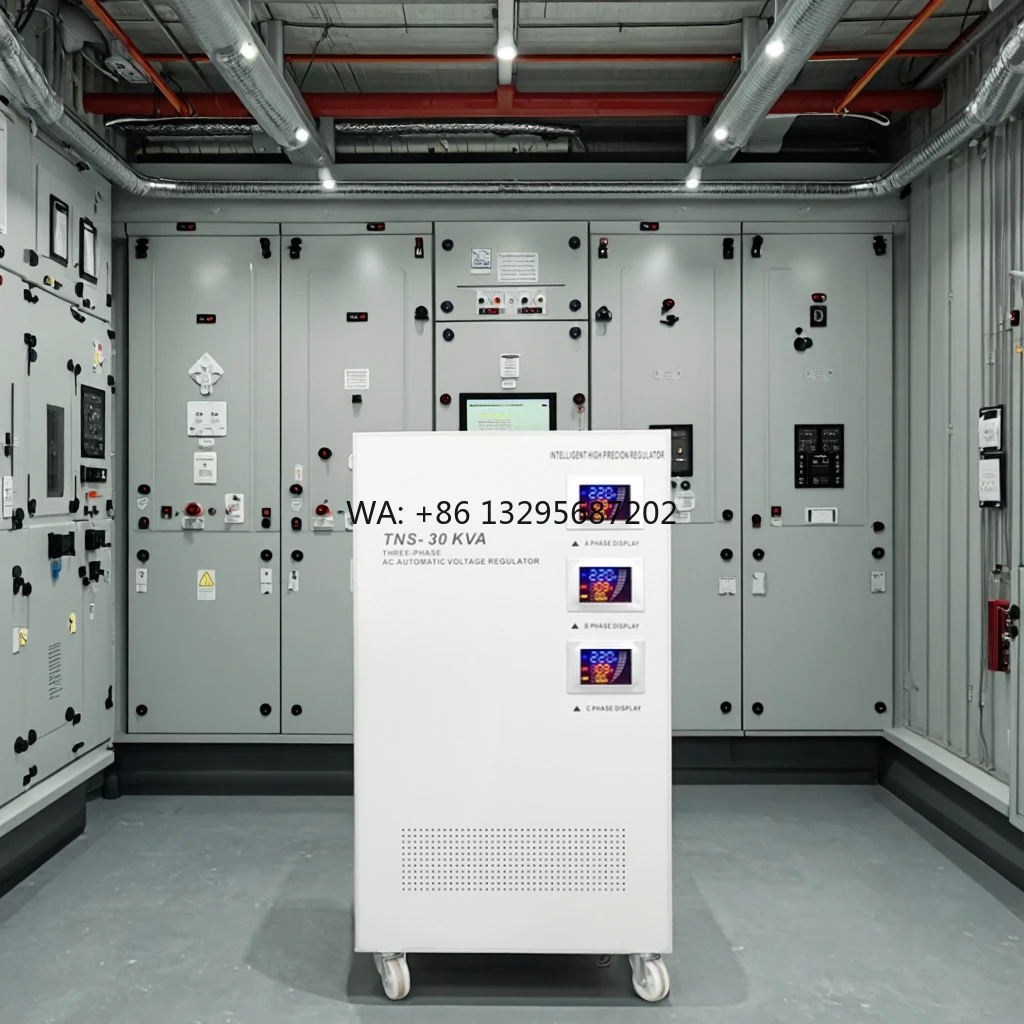 

TNS-30KVA High Power 380V 100% Copper Contact Voltage Regulator Single Phase Medical Equipment Support Stabilizer AC SVC Use