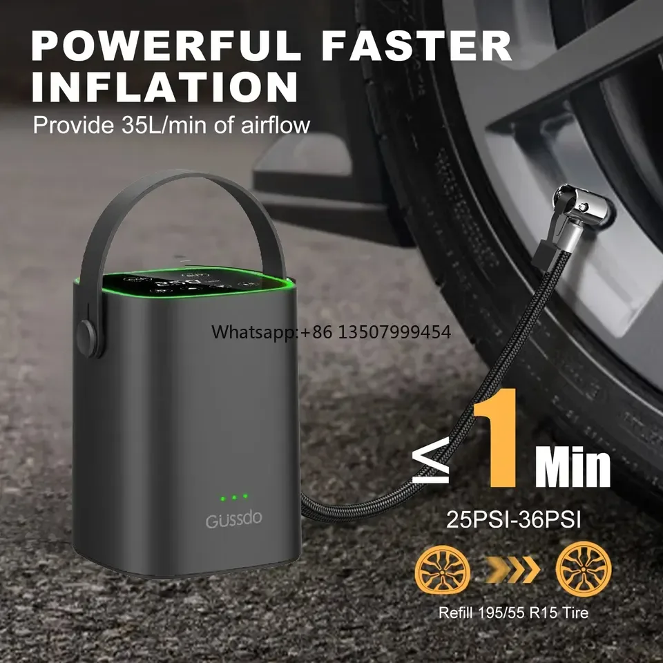 Portable Wireless  Pump Tire Rechargeable Digital Automatic Rechargeable Digital Automatic Car Tire Inflator Pump 15OPSI
