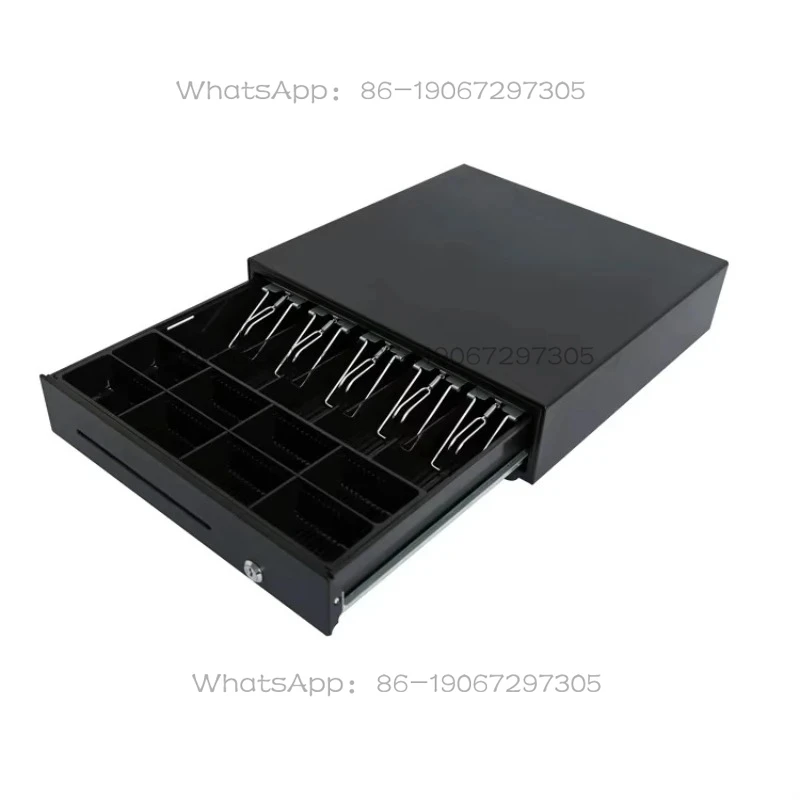 Cash Register  Counter 415 Full Metal Cash Drawer 5 Banknotes 8 Coins, with Supermarket and Restaurant Tray