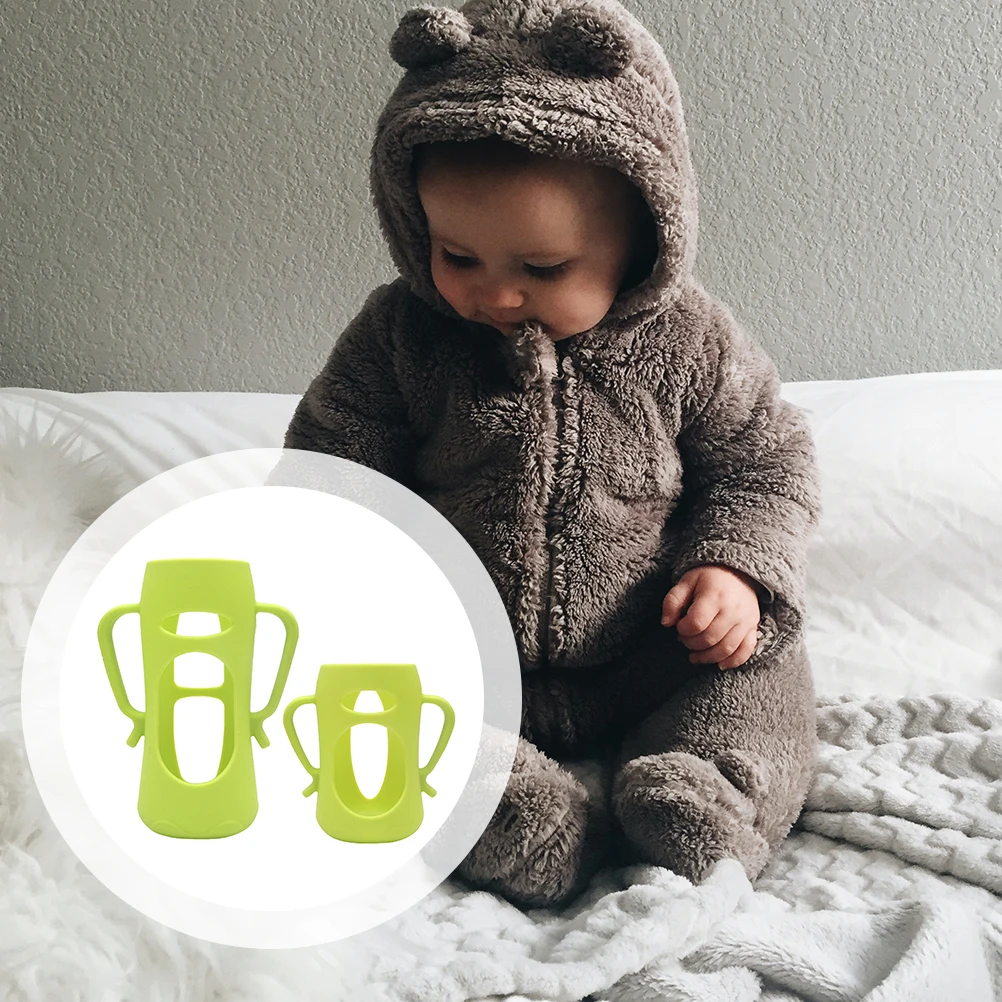 

2 Pcs Silicone Baby Bottle Cover Lightweight Flexible Feeding Protector Insulated Anti Skid Daily Use Bottle Sleeve
