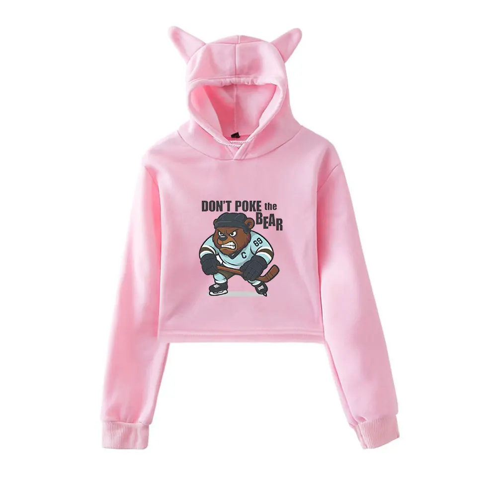 

Толстовки с капюшоном Shoresy Shore Merch для девочек, укороченный пуловер с кошачьими ушками, повседневная одежда с принтом