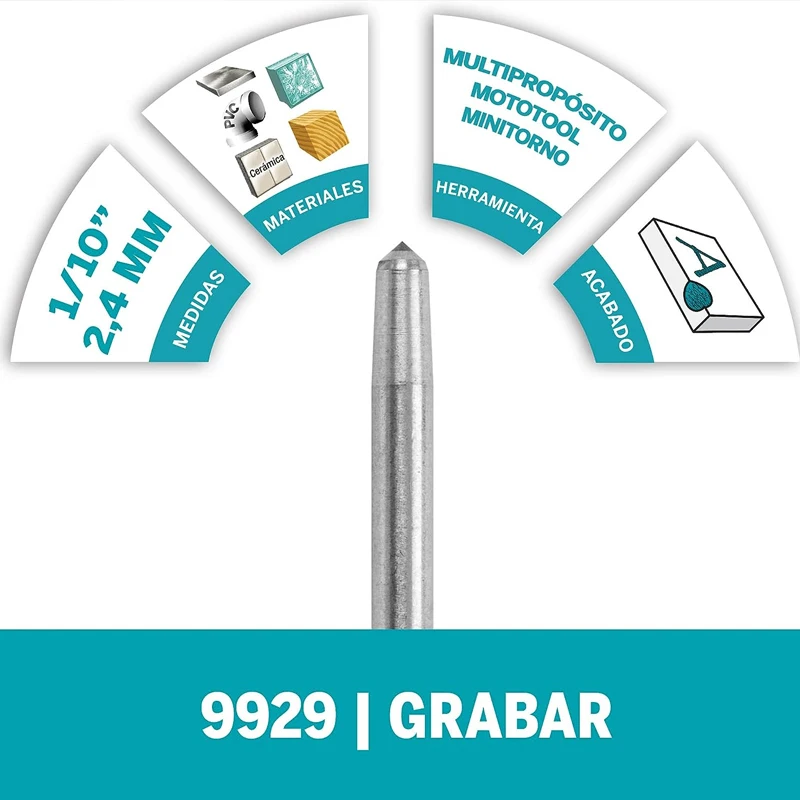 Imagem -02 - Dremel 9929 Ferramenta Giratória do Ponto de Gravura do Diamante Bit Gravador para Gravar Metal Vidro Madeira Trabalhar com a Caneta Dremel 290