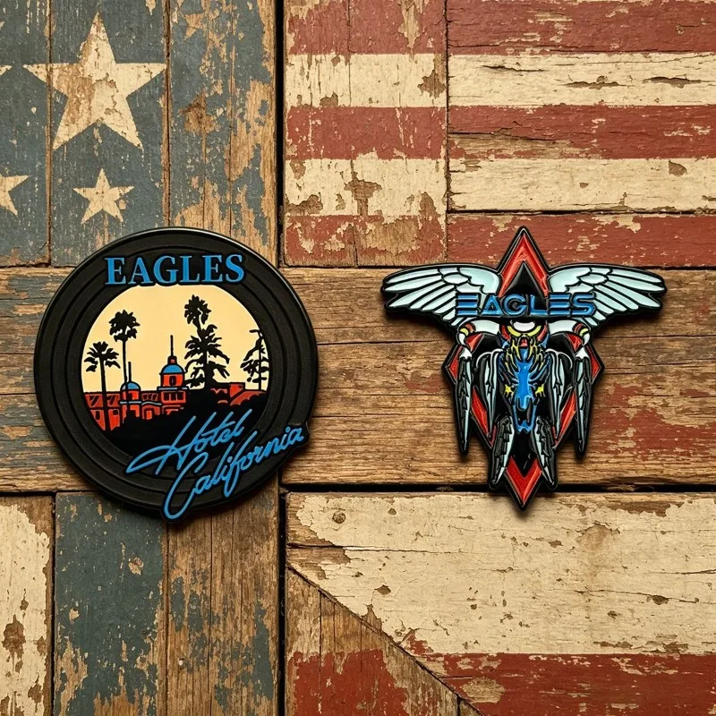 Retro Western Rock Enamel Pin Country Building Metal Brooch Badge Backpack Lapel Music Collector Jewelry Gift
