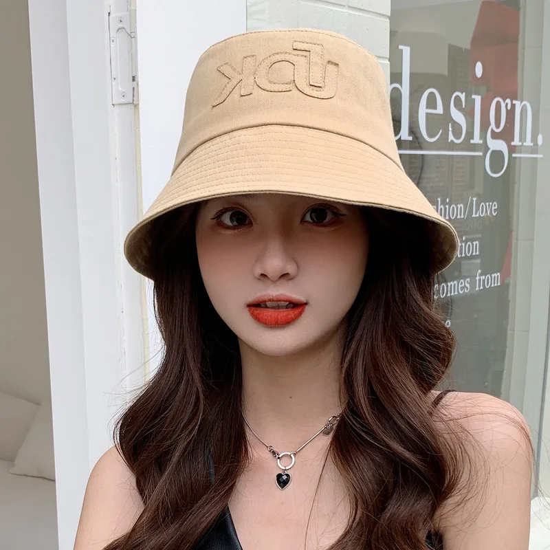 Spring and Autumn New Female Korean Fashion Letters Fisherman Net Red Hat Short Brim Summer Sunshade Sun Protection