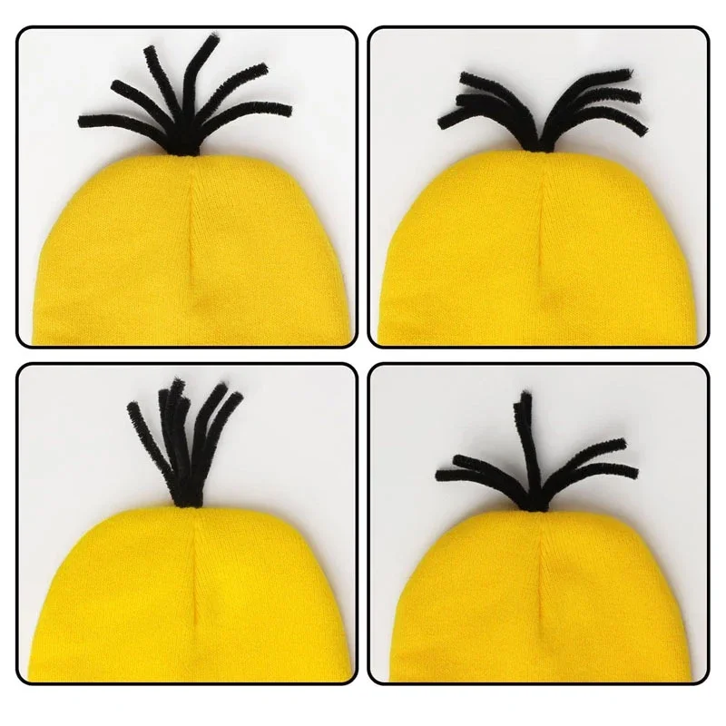 Halloween Cosplay Costumes Small Yellow Hat Knitted Hat Gloves Cos Suit Props Party Show Parent-child Gift Novelty Glasses Kids image 2